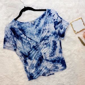 Gaze tie dye ruched drawstring top